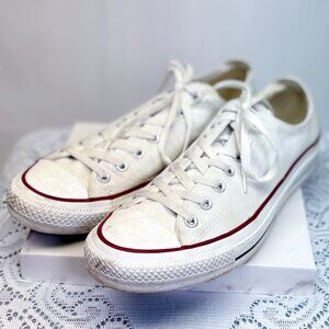 Men's White Canvas Converse Sneakers All Star Low Top Shoes